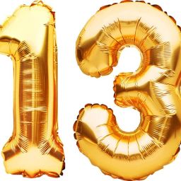 Solid Birthday Numbers Solid Golden '13' Numerical Foil Balloon for Celebration Balloon-image-74