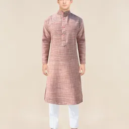 Men Cotton Blend Kurta Pyjama Set-image-9
