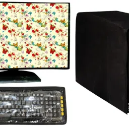 Acoma 19 In Computer Monitor Cover for 19 inch 22 In Computer Monitor Cover Printed Waterproof - CCs-19-CREM-FL-P01-picture-0