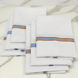 FIMS Men's Premium 100% Pure Cotton Handkerchief Combo Pack of 6 Multicolor ["White"] Handkerchief-image-24