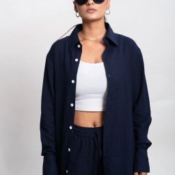 Women Comfort Fit Fit Solid Spread Collar Casual Shirt-image-2