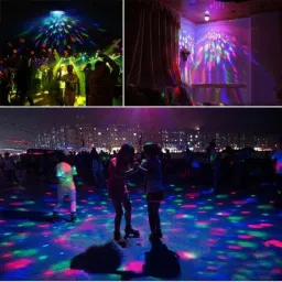 elecsera Crystal Rotating Bulb Magic Disco Light, LED Rotating Bulb Light Lamp Colorful Disco Ball Set image 2