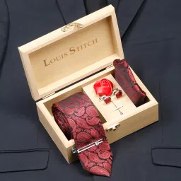 LOUIS STITCH Silk Cufflink & Tie Pin Set-image-69