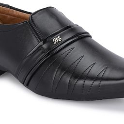 katenia Black Office Wear & Party Wear Semi Formal shoes Slip On For Men-picture-0