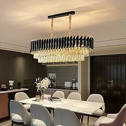800x350 MM(80x35cm) Gold Black Crystal Pendant Chandelier Ceiling Lights Hanging Chandelier Ceiling Lamp-image-39