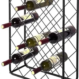Metal Tabletop 24-Bottle Rectangular Wine Bottle Display Rack Iron Glass Holder-4