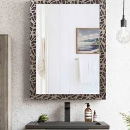 k k glass & aluminium Black Glass Knack Wall Mirror-picture-7