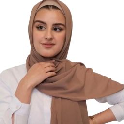 Embellished Georgette Women Brown Fancy Scarf, Scarf, Stole, Faux Turtleneck Neck Cover-image-95