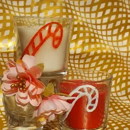 Candles with Candy Cane Design – Set of 2 (Red & White) – Holiday Décor Candle-image-16