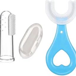 Combo Pack of Baby U Shape Brush & Finger Brush For Kids Soft Toothbrush-picture-28