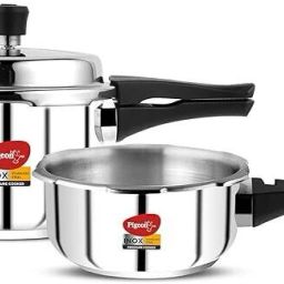 Inox SS Combo Heavy Cooker Combi Pack (With 1 Common Lid For Both Cookers) 5 L, 3.5 L Induction Bottom Pressure Cooker-25