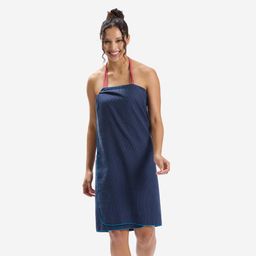 Microfibre Striped Towel Size L 80 x 130 cm Dark Blue-image-6