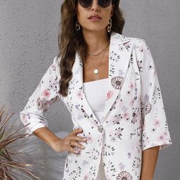 StyleCast Women Floral Longline Tailored Jacket with Patchwork-picture-11