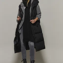 Cool & Sexy Hooded Longline Padded Jacket-47