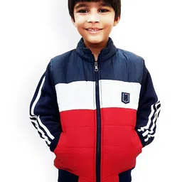 BAESD Boys Colourblocked Mock Collar Quilted Jacket-image-96