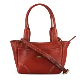 GENWAYNE Tan Leather Swagger Handheld Bag with Cut Work-58