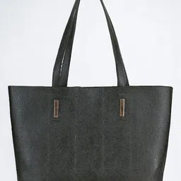 DressBerry Green Textured Shopper Handheld Bag-17