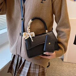 Styli Women Metallic Ribbon Design Handbag-51