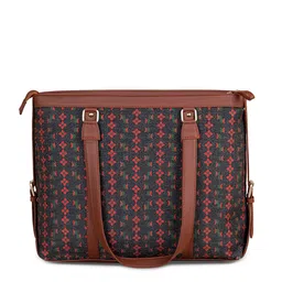 ZOUK Black Geometric Laptop  Structured Tote Bag-image-20