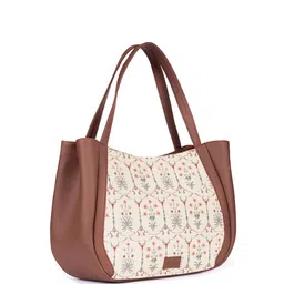 ZOUK Floral Printed Oversized Structured Shoulder Bag image 3