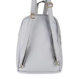 Mochi Blue Textured PU Structured Handheld Bag with Cut Work image 3