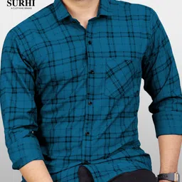 surhi Men Regular Fit Checkered Spread Collar Casual Shirt-picture-15
