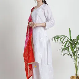 LOOM LEGACY Printed Dupatta with Thread Work image 5