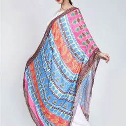 Moda Chales Ethnic Motifs Printed Dupatta with Mirror Work image 2