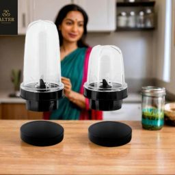 Pack of 2 Nutri Jars (649 ML & 388 ML) – Perfect for Smoothies, Chutneys & Idlis Mixer Juicer Jar-picture-2