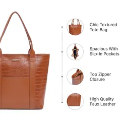 Fastrack Textured Structured Tote Bag image 3