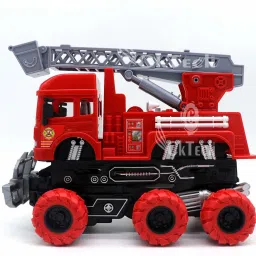 Fire Rescue Truck Construction Fiction Power with 6 Wheel Toy for Kids-image-61
