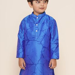 Sethukrishna Boys Mandarin Collar Abstract Printed Kurta-69
