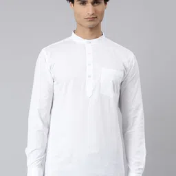 WHITE HEART Men Mandarin Collar Long Sleeves Straight Kurta-image-27