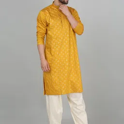 KRAFT INDIA Geometric Embroidered Mandarin Collar Long Sleeves Sequenced Work Kurta-image-40