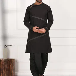MIDAV Mandarin Collar Long Sleeves Thread Work Cotton Kurta-image-46