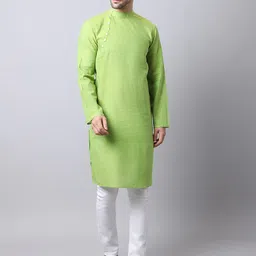 even Men Green Pure Cotton Kurta-37
