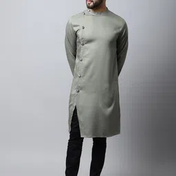 even Men Green Kurta-51
