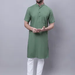even Mandarin Collar Pure Cotton Kurta-picture-30