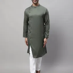even Long Sleeves Front Slit Straight Angrakha Kurta-image-32