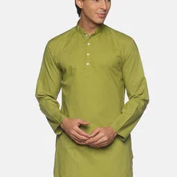 Sethukrishna Men Olive Green Cotton Kurta-picture-16