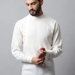 even Men White Thread Work Kurta-picture-8