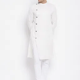even Men White Angrakha Kurta-image-38