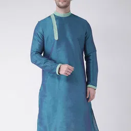 DEYANN Men Blue Thread Work Kurta-image-46