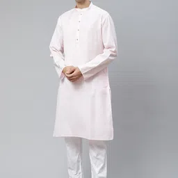 MANQ Men Pink Thread Work Kurta-image-62