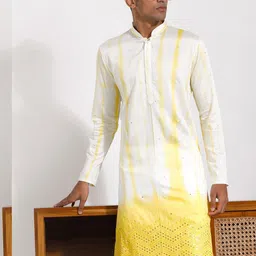 VASTRAMAY Printed Mirror Work Mandarin Collar Straight Kurta-25