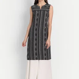 SUTI Geometric Printed Sleeveless A-Line Kurta-image-7
