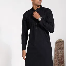 VASTRAMAY Floral Embroidered Mandarin Collar Thread Work Straight Kurta-picture-39