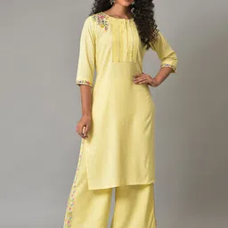 W Boat Neck Straight Regular Kurta-image-87