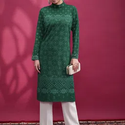 Vishudh High Neck Ethnic Motifs Thread Work Kurta-picture-56