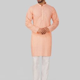 Vastraa Fusion Ethnic Motifs Embroidered Chikankari Pure Cotton Straight Kurta-75